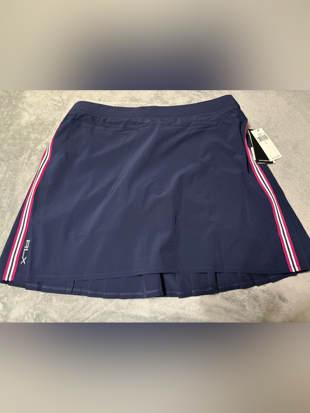 Ralph Lauren RLX Navy Skort with Pink & White Side Stripes